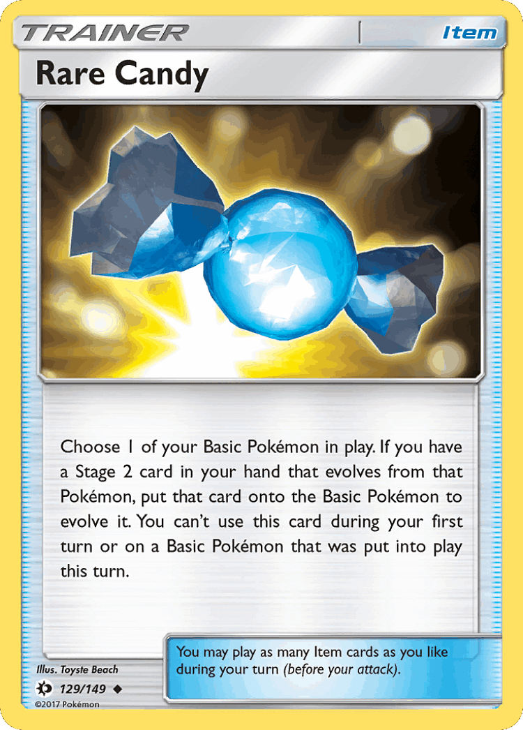 Rare Candy #129 from Sun & Moon - Uncommon - Illustrated by Toyste Beach