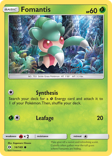 Fomantis Pokémon TCG card art