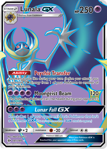 Lunala-GX #141 from Sun & Moon - Rare Ultra - Illustrated by 5ban Graphics
