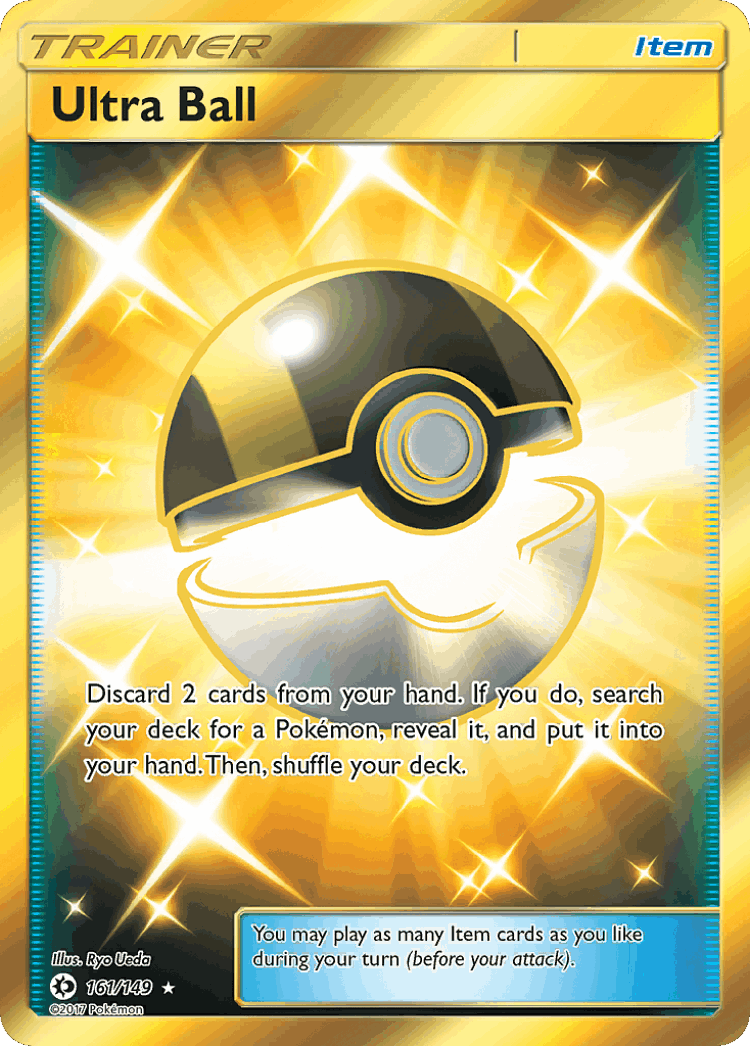 Ultra Ball #161 from Sun & Moon - Rare Secret - Illustrated by Ryo Ueda