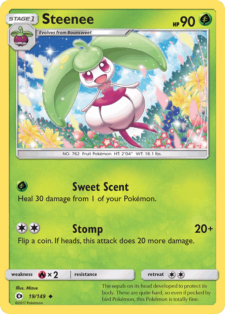 Steenee #19 from Sun & Moon - Uncommon - Illustrated by Mizue