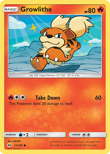 Growlithe Pokémon TCG card art