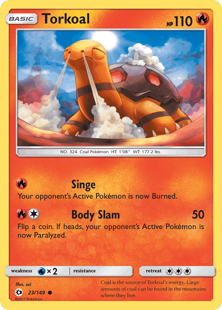 Torkoal #23 from Sun & Moon - Common - Illustrated by sui