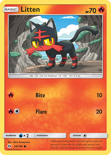 Litten Pokémon TCG card art