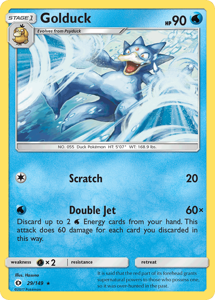 Golduck #29 from Sun & Moon - Rare - Illustrated by Hasuno