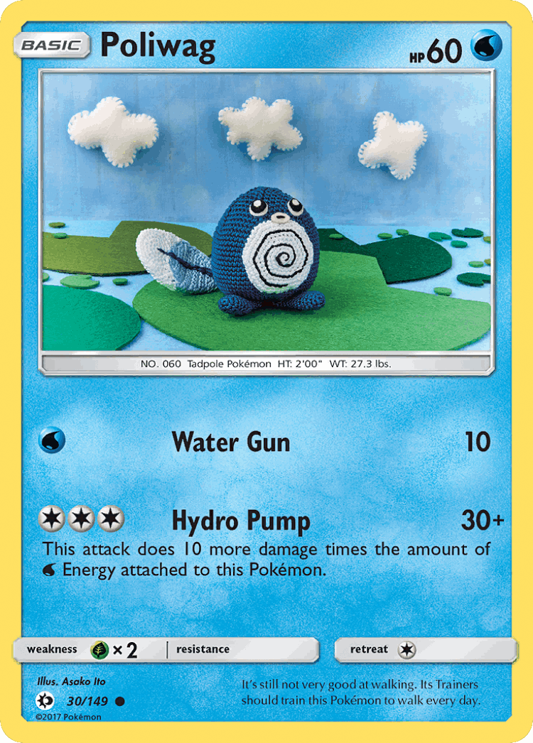 Poliwag #30 from Sun & Moon - Common - Illustrated by Asako Ito