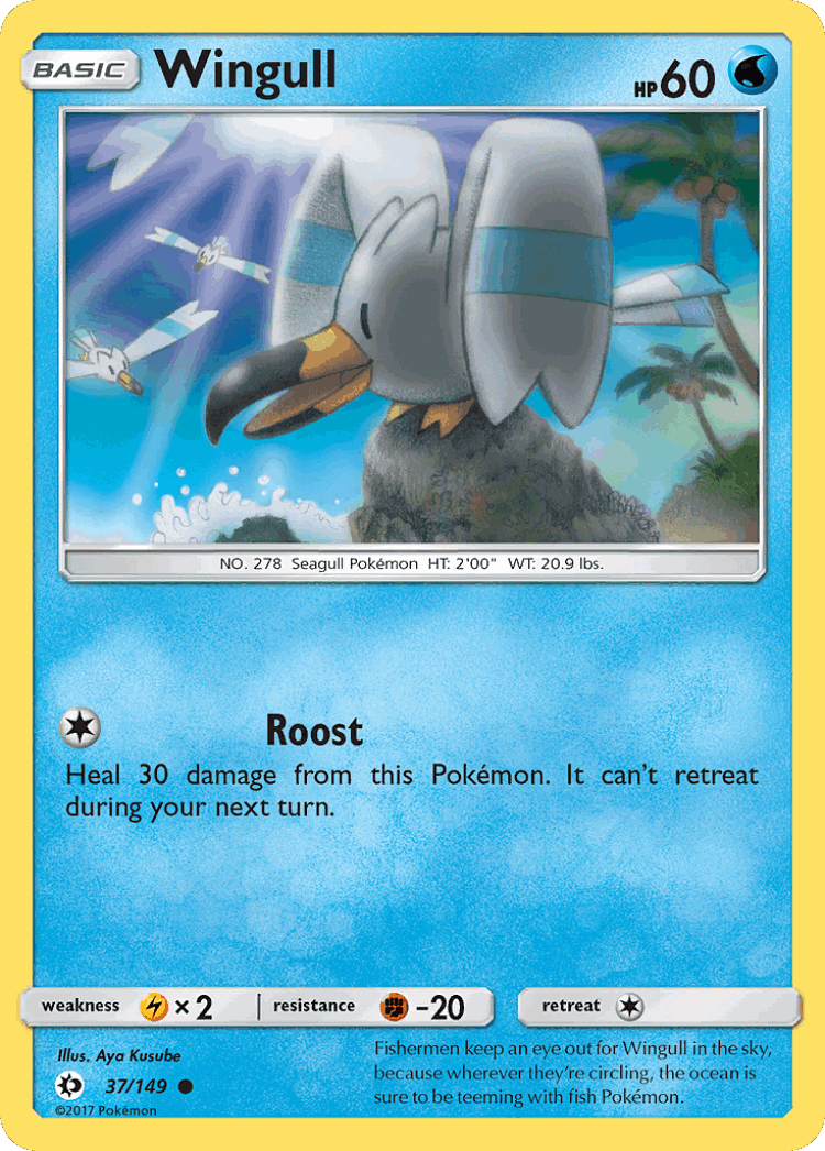 Wingull #37 from Sun & Moon - Common - Illustrated by Aya Kusube