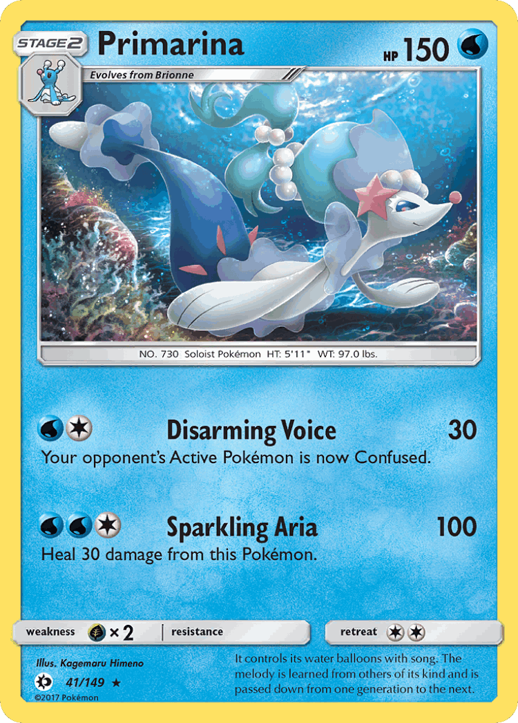 Primarina #41 from Sun & Moon - Rare - Illustrated by Kagemaru Himeno