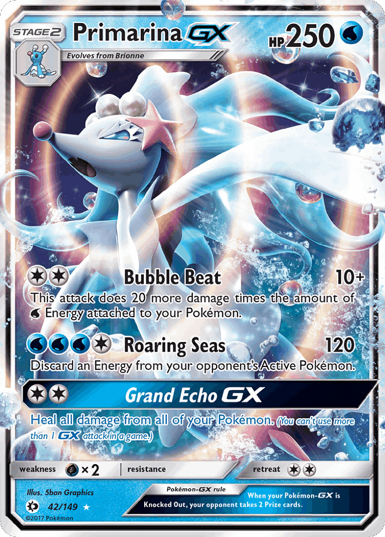 Primarina-GX #42 from Sun & Moon - Rare Holo GX - Illustrated by 5ban Graphics
