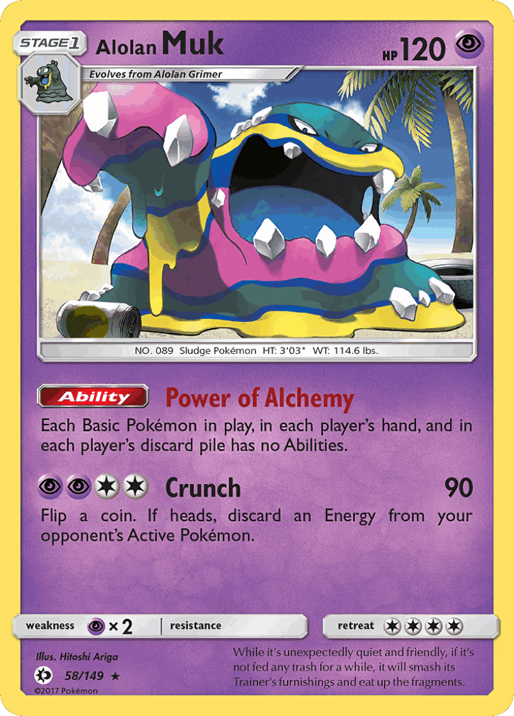 Alolan Muk #58 from Sun & Moon - Rare Holo - Illustrated by Hitoshi Ariga