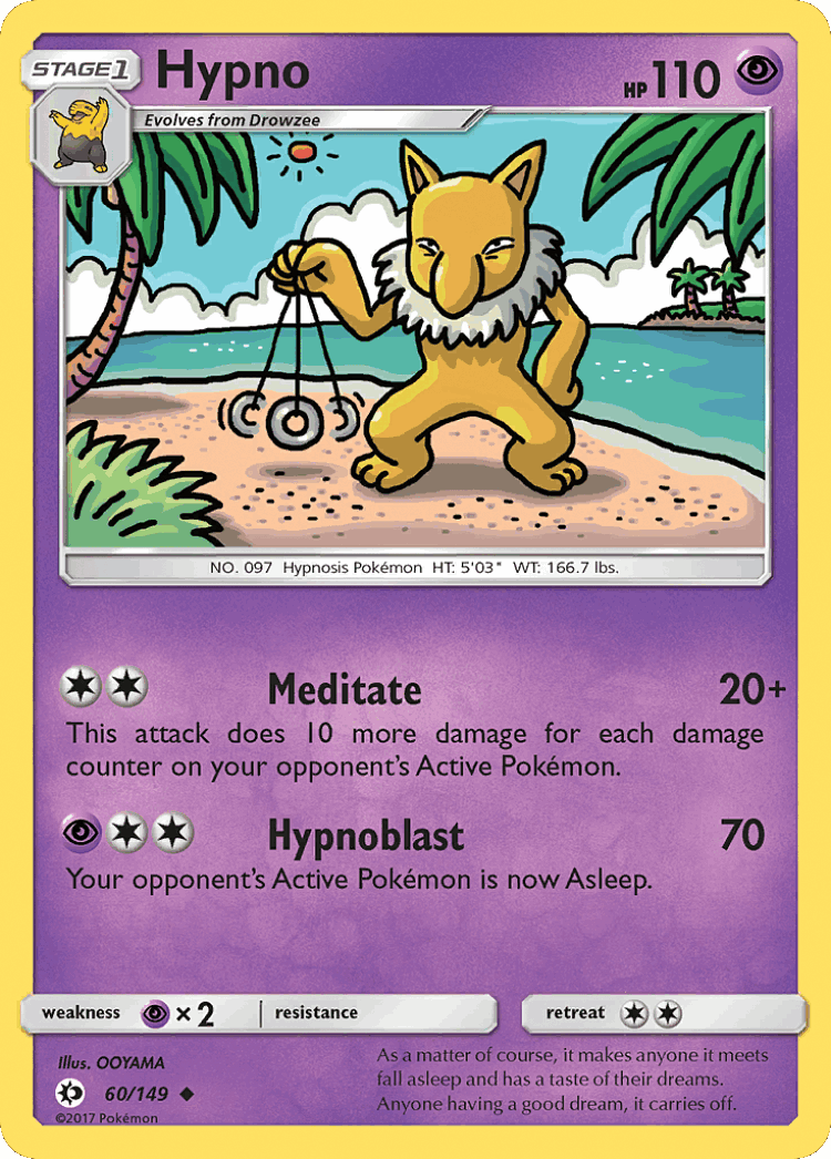 Hypno #60 from Sun & Moon - Uncommon - Illustrated by OOYAMA
