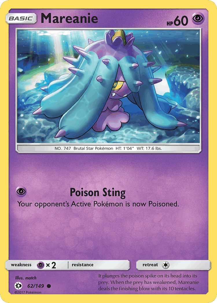Mareanie #62 from Sun & Moon - Common - Illustrated by match