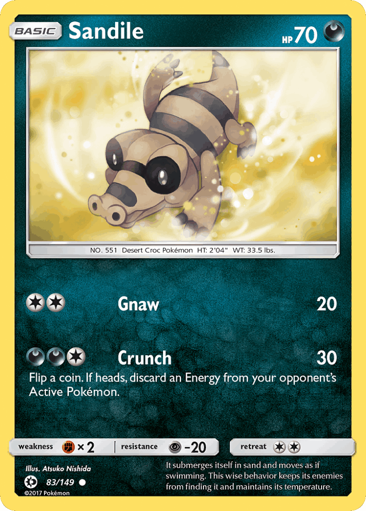Sandile #83 from Sun & Moon - Common - Illustrated by Atsuko Nishida