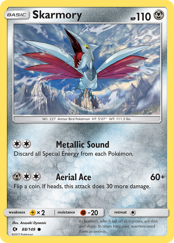 Skarmory #88 from Sun & Moon - Common - Illustrated by Anesaki Dynamic