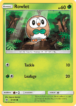 Rowlet Pokémon TCG card art