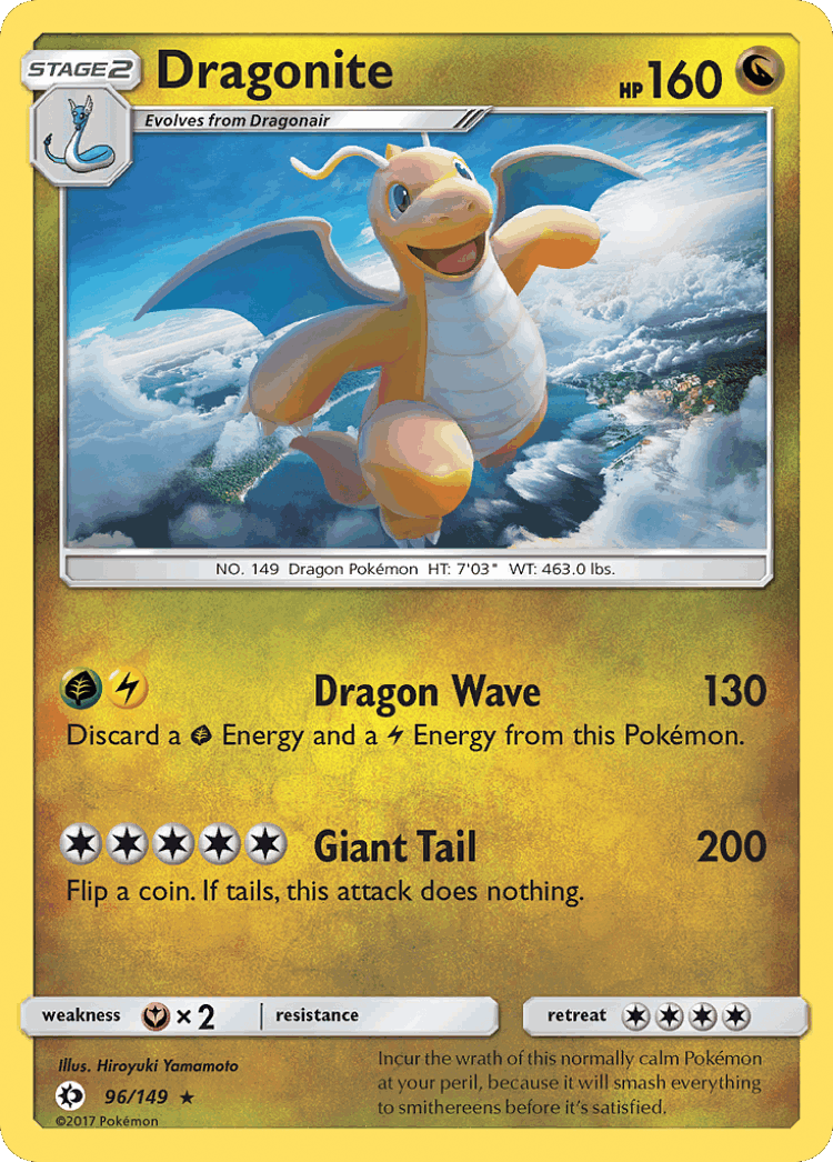 Dragonite #96 from Sun & Moon - Rare Holo - Illustrated by Hiroyuki Yamamoto