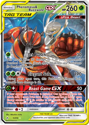 Pheromosa & Buzzwole-GX Pokémon TCG card art