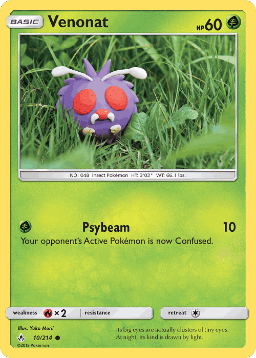 Venonat Pokémon TCG card art