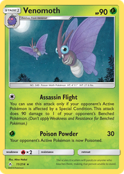 Venomoth Pokémon TCG card art