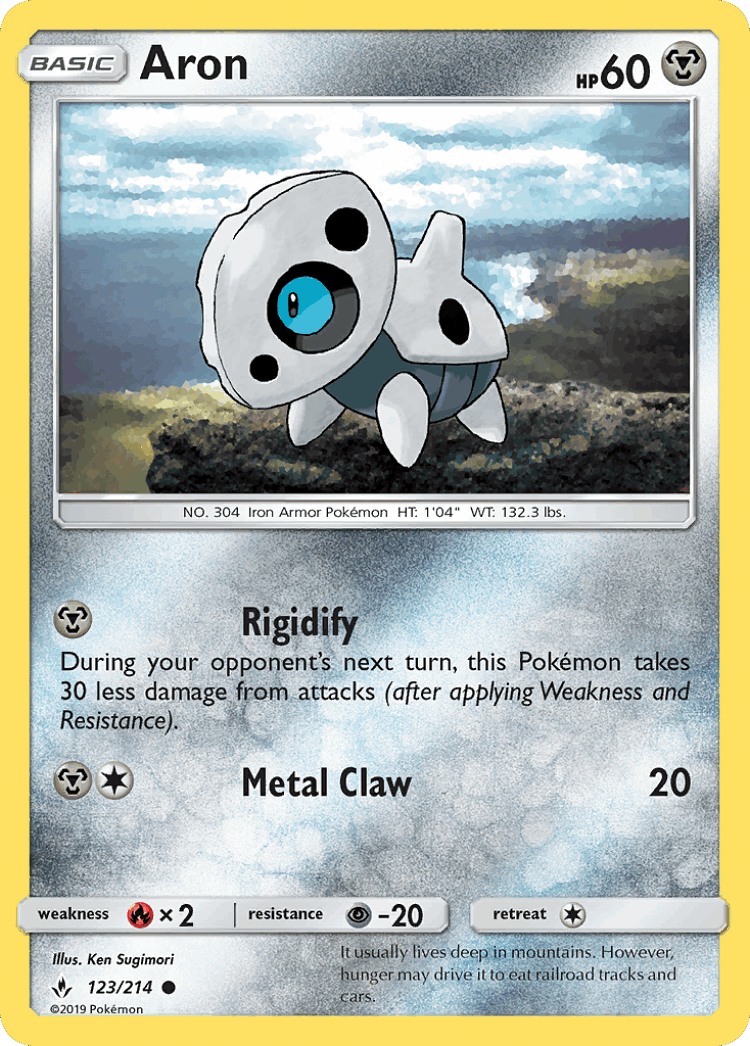 Aron #123 from Unbroken Bonds - Common - Illustrated by Ken Sugimori