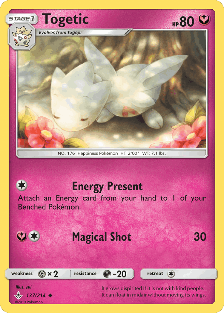 Togetic #137 from Unbroken Bonds - Uncommon - Illustrated by sui
