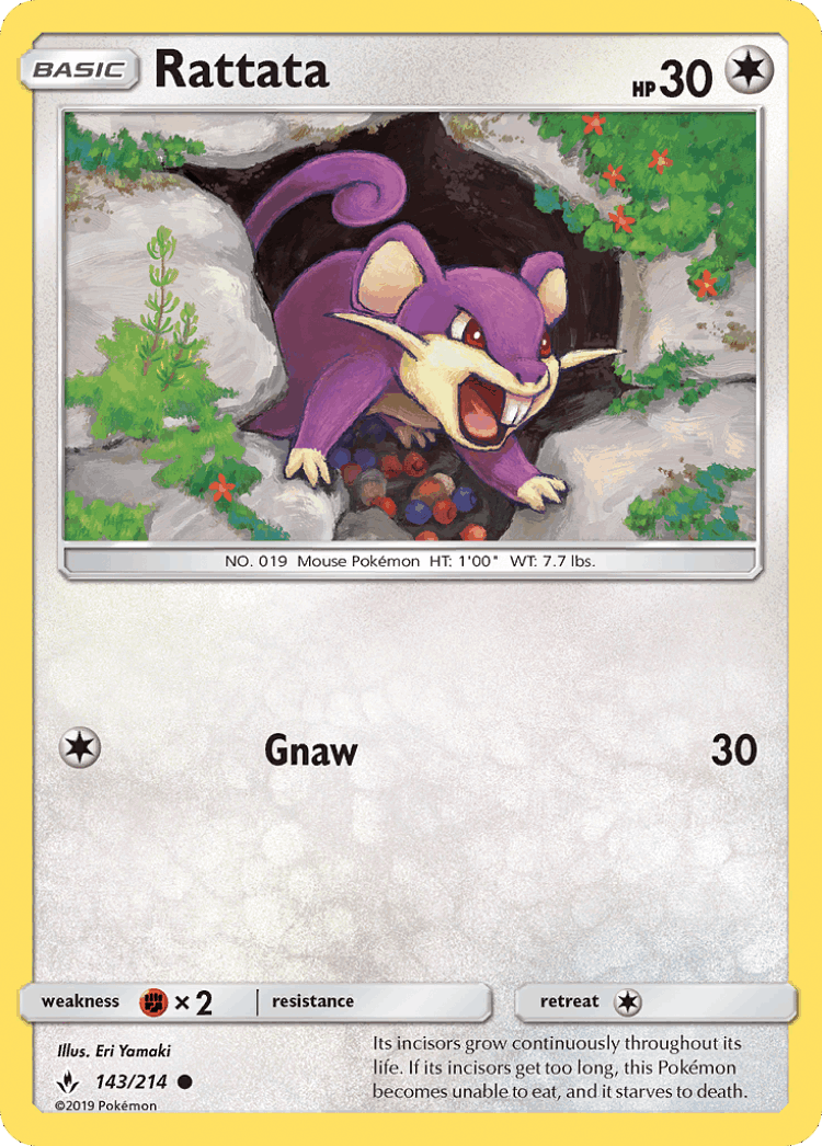 Rattata #143 from Unbroken Bonds - Common - Illustrated by Eri Yamaki