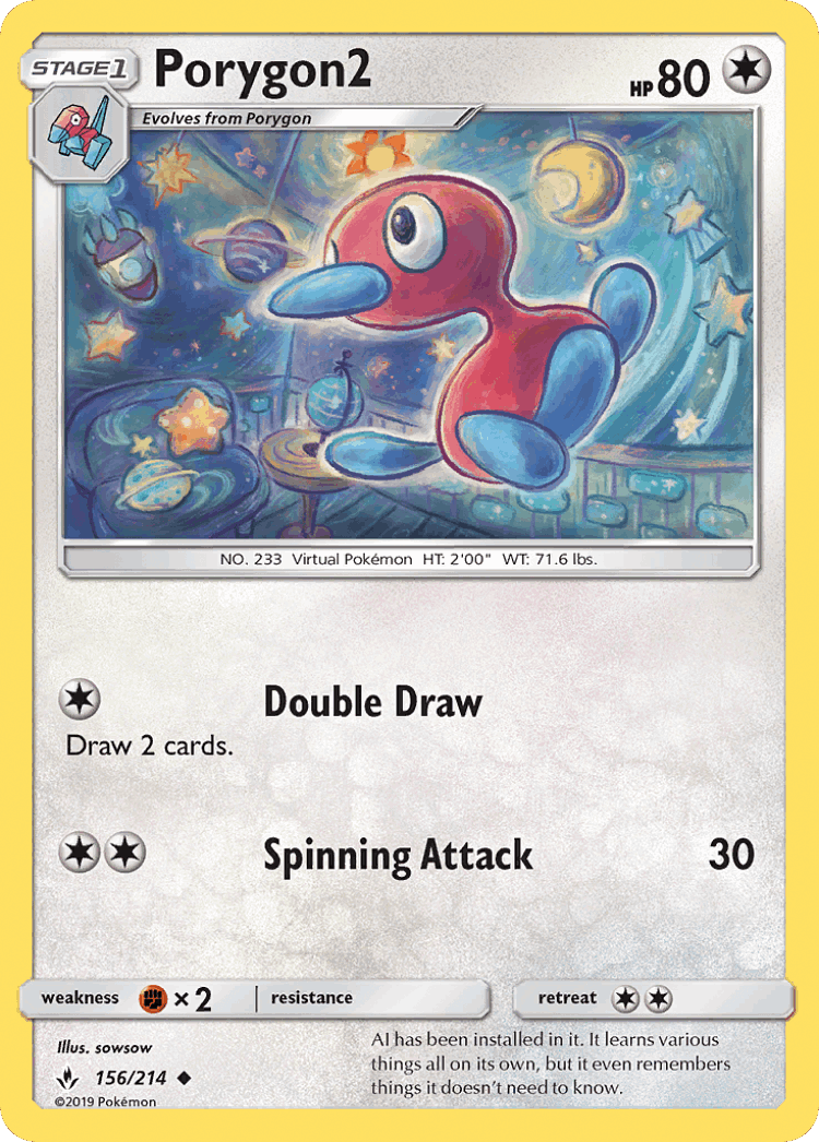 Porygon2 #156 from Unbroken Bonds - Uncommon - Illustrated by sowsow