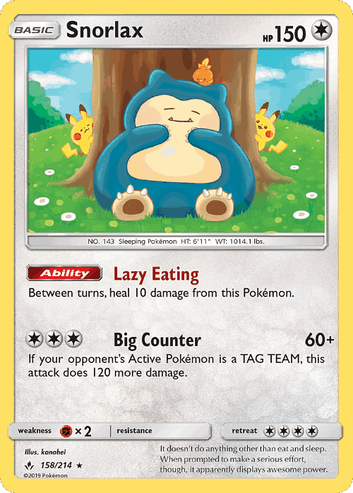 Snorlax 158, Unbroken Bonds