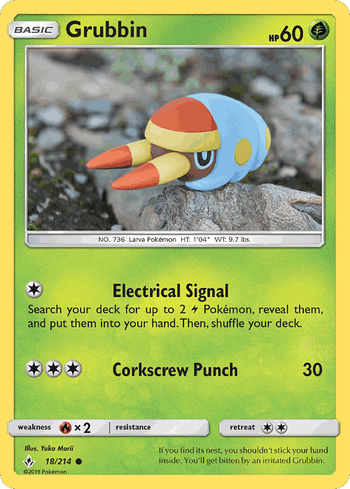 Grubbin #18 from Unbroken Bonds - Common - Illustrated by Yuka Morii