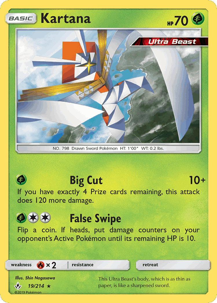 Kartana #19 from Unbroken Bonds - Rare Holo - Illustrated by Shin Nagasawa