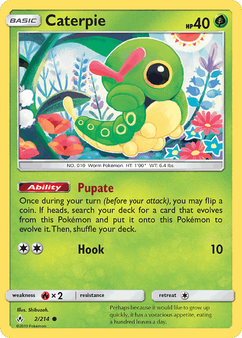 Caterpie Pokémon TCG card art