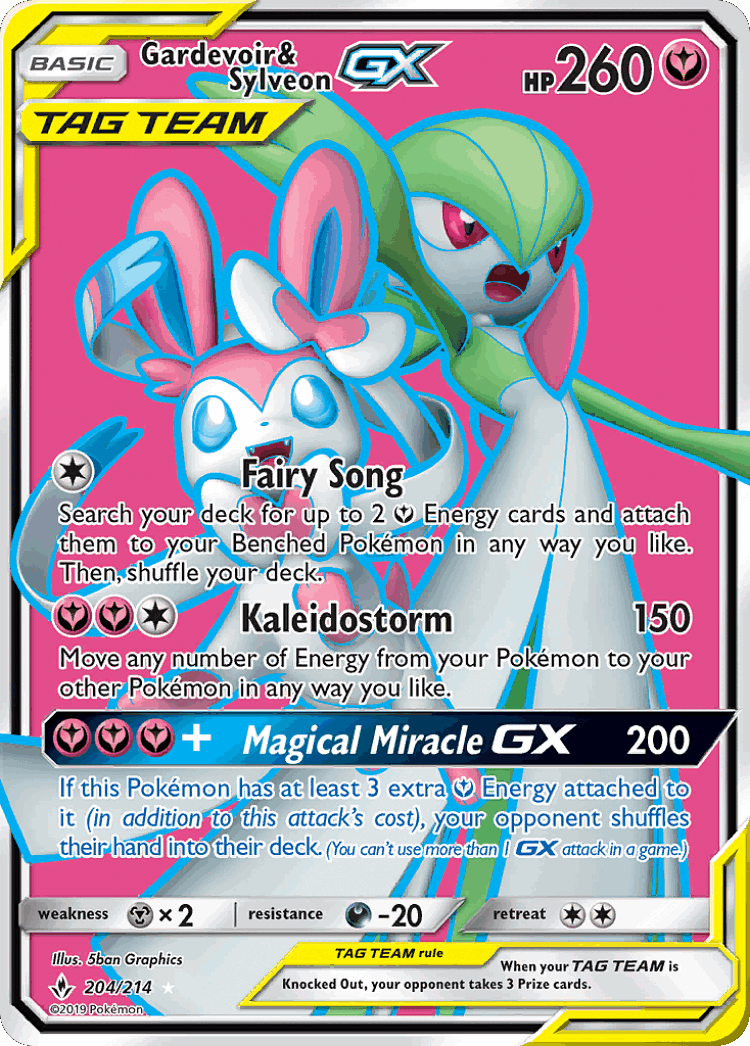 Gardevoir & Sylveon-GX #204 from Unbroken Bonds - Rare Ultra - Illustrated by 5ban Graphics