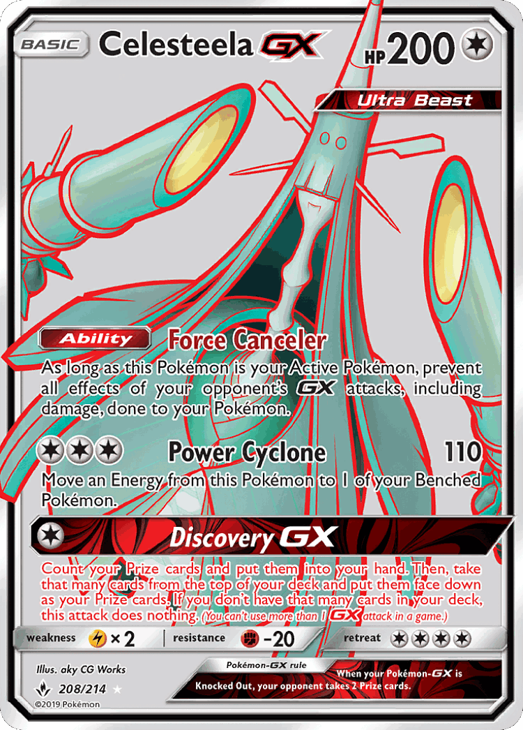 Celesteela-GX #208 from Unbroken Bonds - Rare Ultra - Illustrated by aky CG Works