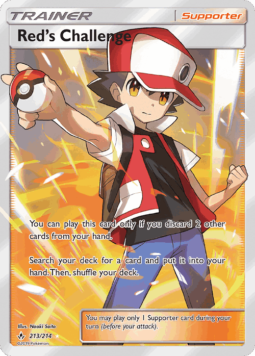 Red's Challenge #213 from Unbroken Bonds - Rare Ultra - Illustrated by Naoki Saito