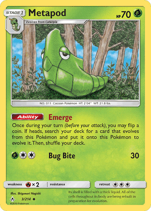Metapod Pokémon TCG card art