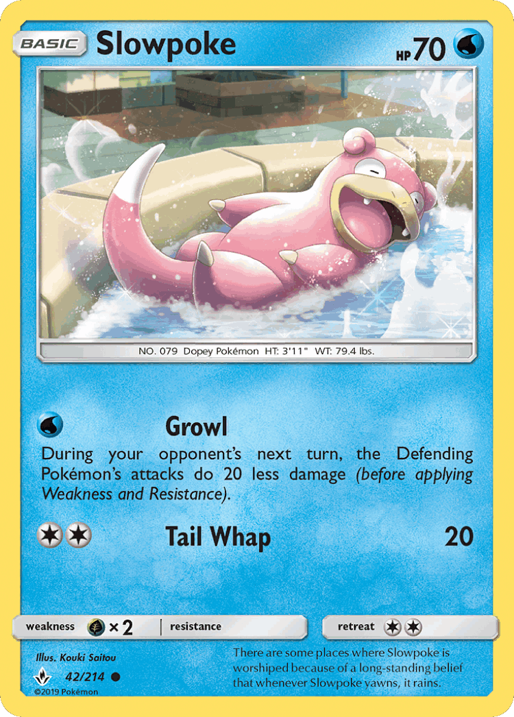 Slowpoke #42 from Unbroken Bonds - Common - Illustrated by Kouki Saitou