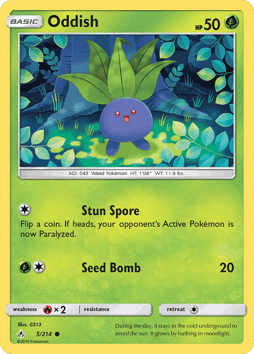 Oddish Pokémon TCG card art