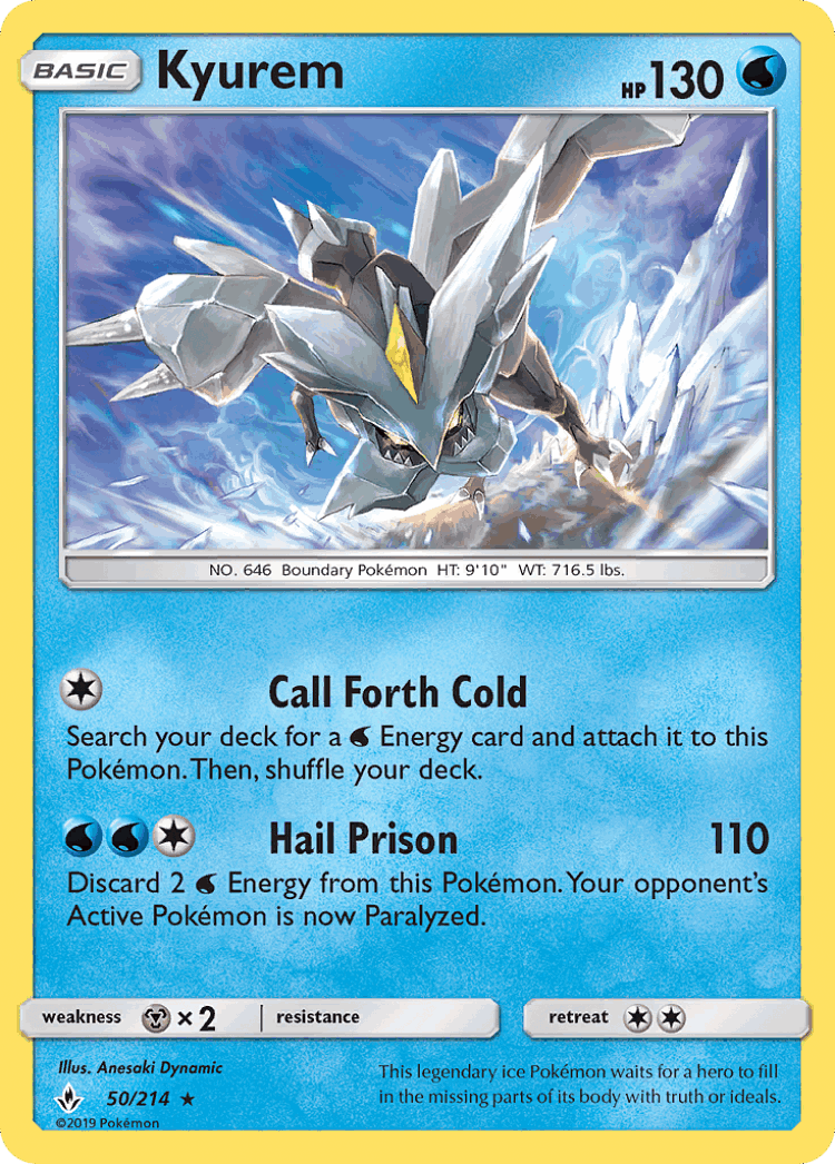 Kyurem #50 from Unbroken Bonds - Rare Holo - Illustrated by Anesaki Dynamic