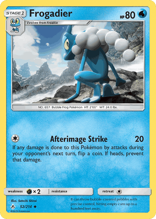 Frogadier #52 from Unbroken Bonds - Uncommon - Illustrated by Satoshi Shirai