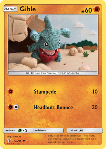 Gible #112 from Unified Minds - Common - Illustrated by Asako Ito