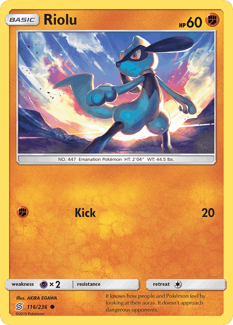Riolu #116 from Unified Minds - Common - Illustrated by AKIRA EGAWA