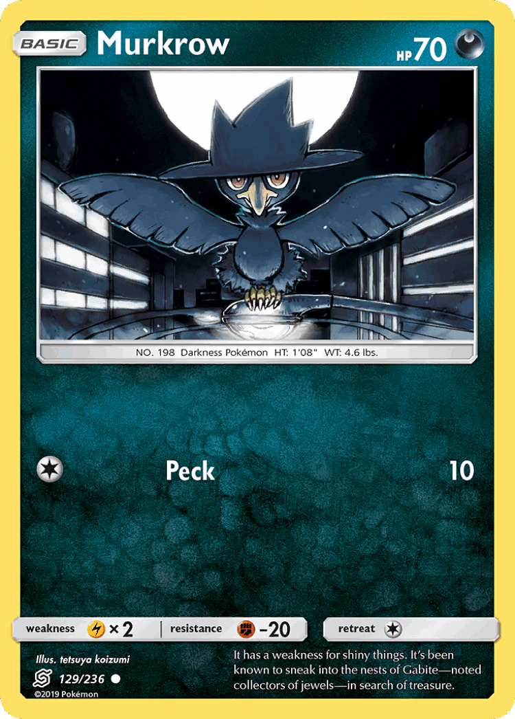 Murkrow #129 from Unified Minds - Common - Illustrated by tetsuya koizumi