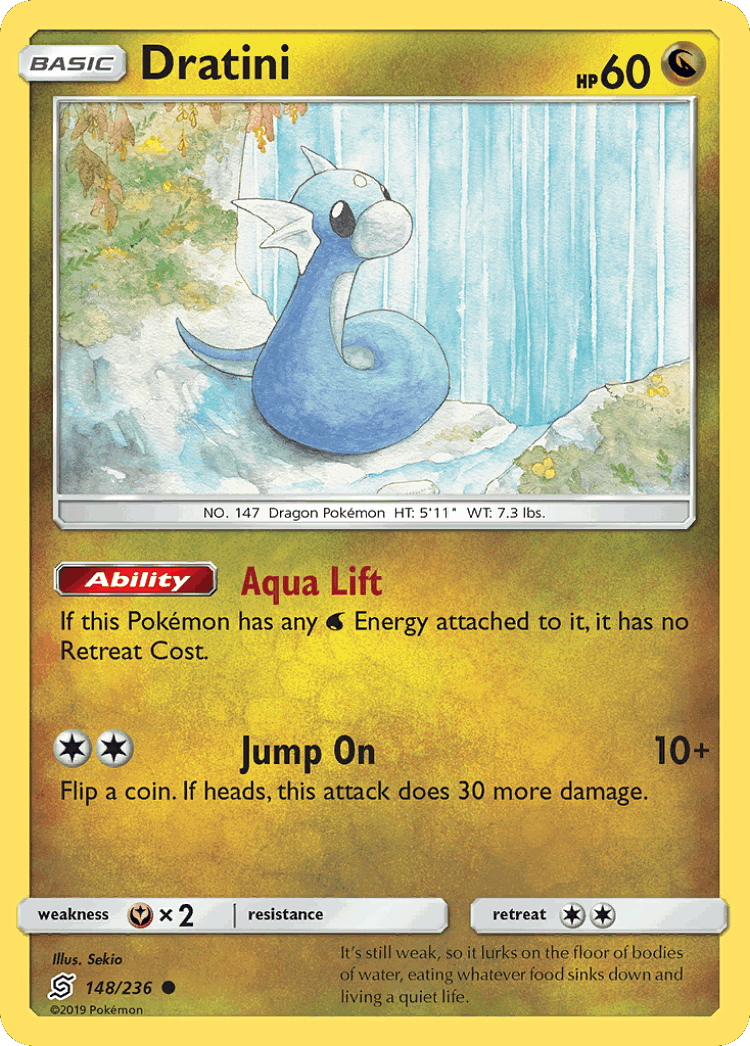 Dratini #148 from Unified Minds - Common - Illustrated by Sekio