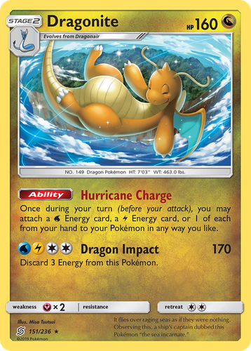 Dragonite #151 from Unified Minds - Rare - Illustrated by Misa Tsutsui