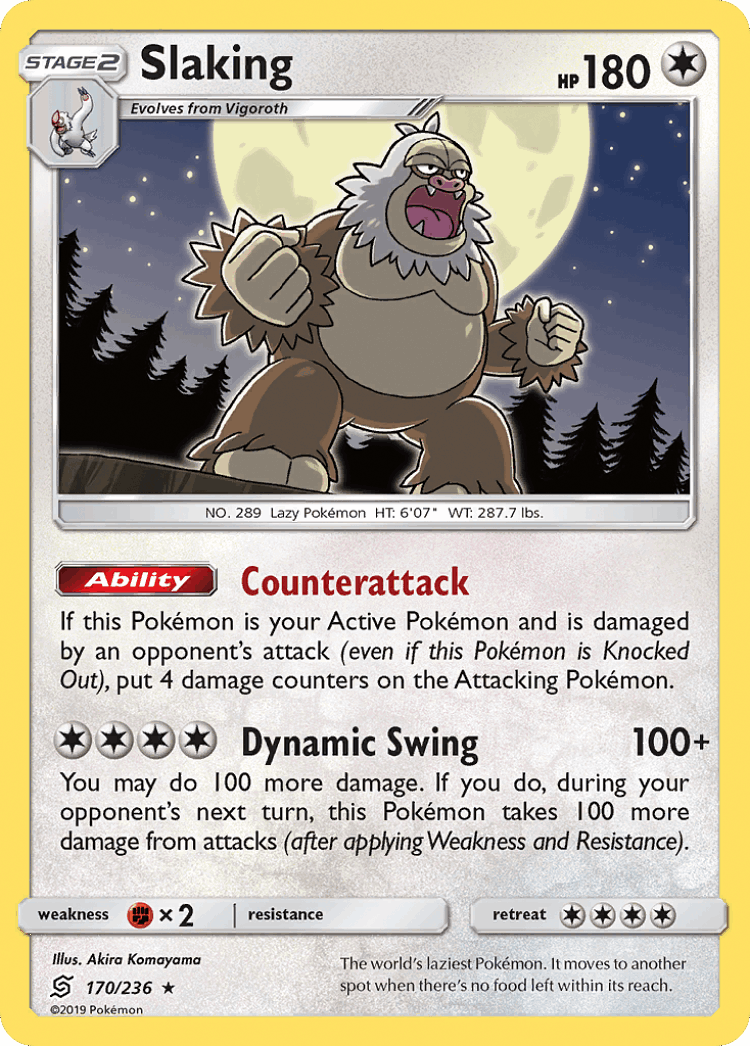 Slaking #170 from Unified Minds - Rare Holo - Illustrated by Akira Komayama