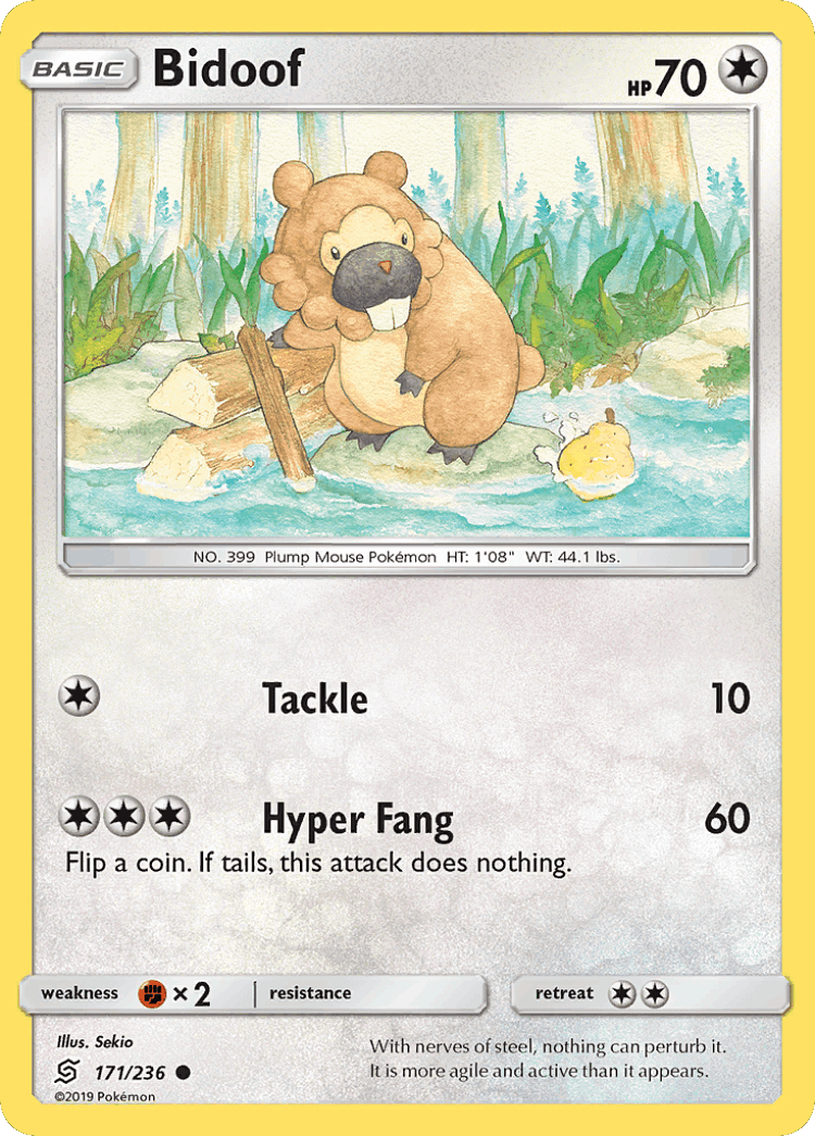 Bidoof #171 from Unified Minds - Common - Illustrated by Sekio