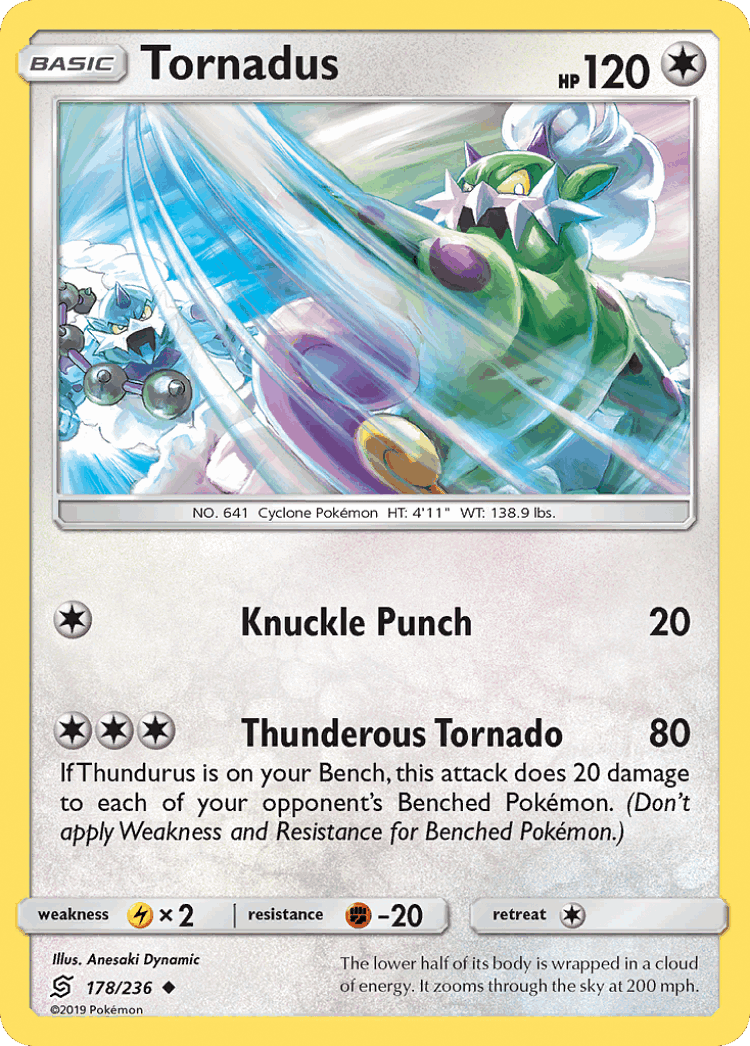Tornadus #178 from Unified Minds - Uncommon - Illustrated by Anesaki Dynamic