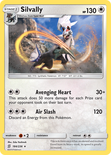 Silvally #184 from Unified Minds - Rare Holo - Illustrated by Eske Yoshinob