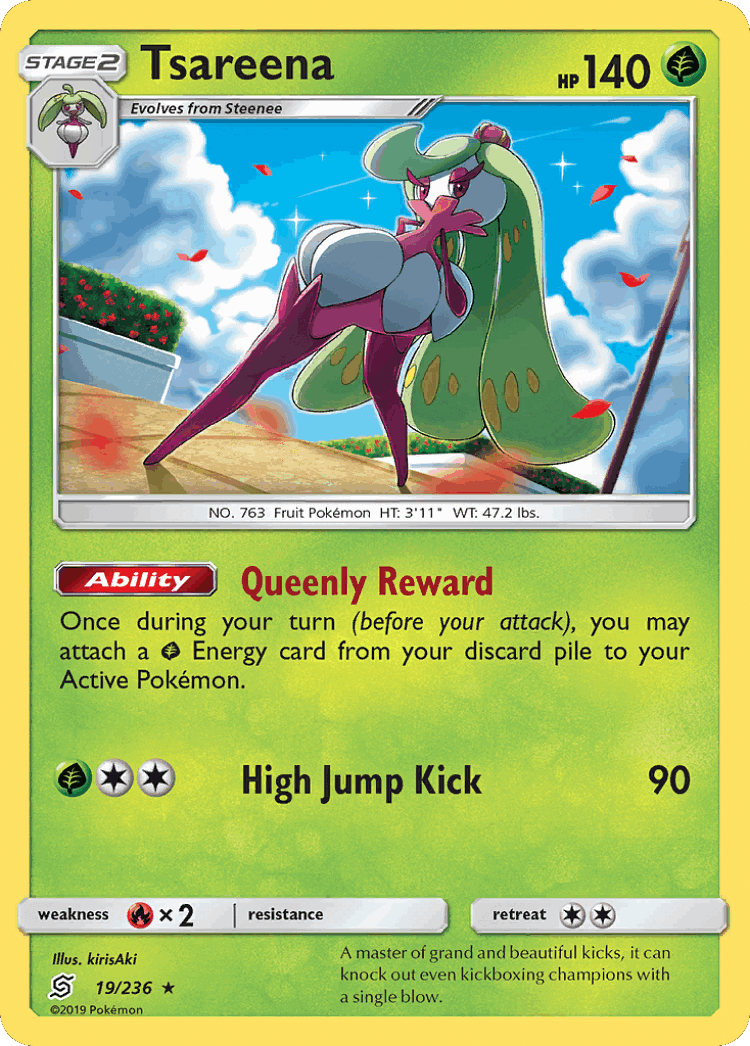 Tsareena #19 from Unified Minds - Rare Holo - Illustrated by kirisAki