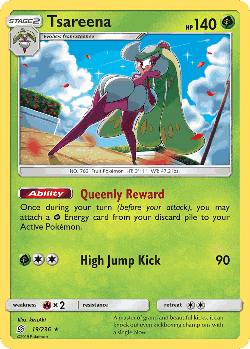 Tsareena Pokémon TCG card art